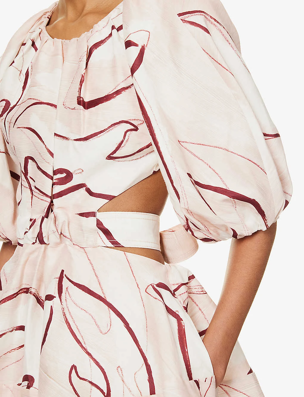 Psychedelia Puff-sleeve Linen-blend Mini Dress 7 Psychedelia Puff-sleeve Linen-blend Mini Dress - Image 5