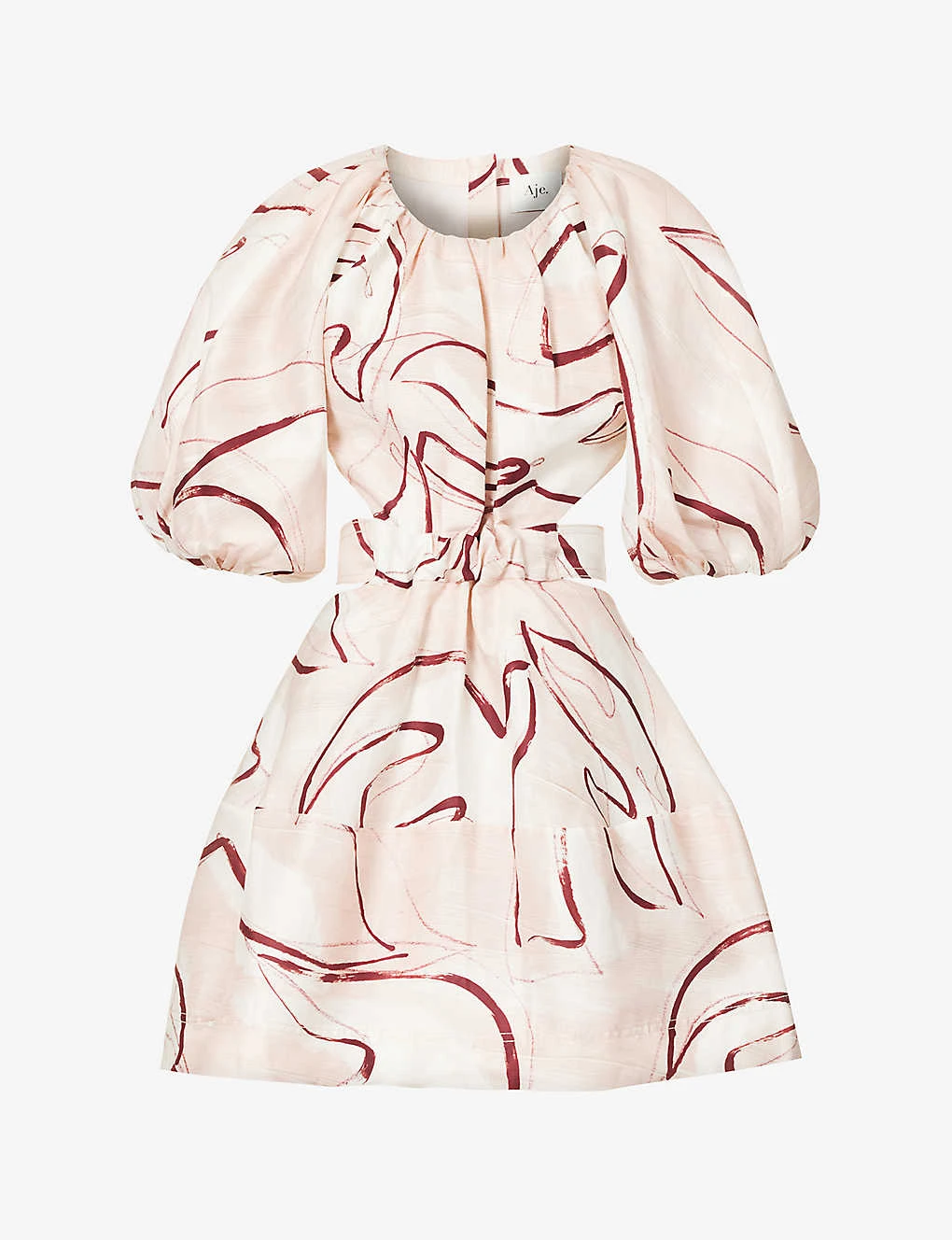 Psychedelia Puff-sleeve Linen-blend Mini Dress 3 Psychedelia Puff-sleeve Linen-blend Mini Dress