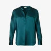 Vince Relaxed-fit V-neck Silk Blouse -Ted Baker Store R04204793 DEEPKELP309DKP M