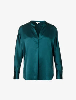 Vince Relaxed-fit V-neck Silk Blouse