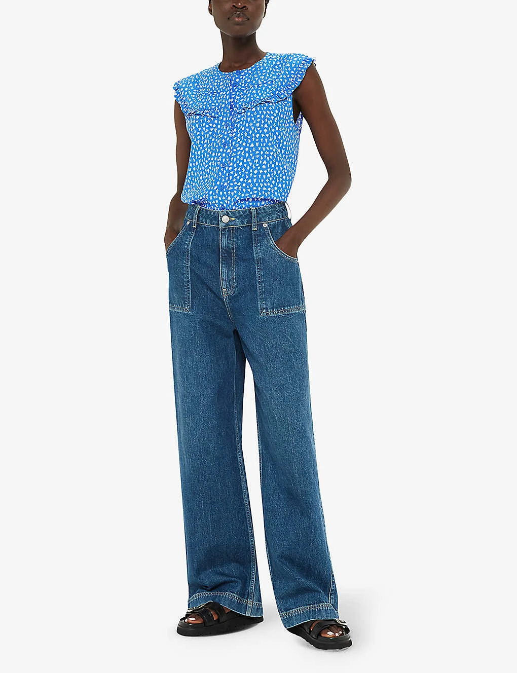 Whistles Micro Cactus-print Sleeveless Woven Top 4 Whistles Micro Cactus-print Sleeveless Woven Top - Image 2