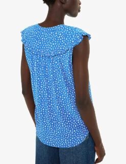 Whistles Micro Cactus-print Sleeveless Woven Top 10 Whistles Micro Cactus-print Sleeveless Woven Top -Ted Baker Store R04204954 MULTICOLOURED ALT03