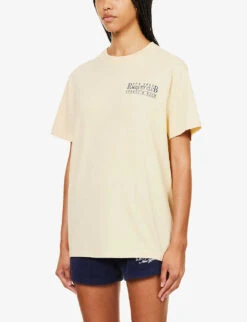 New York Raquet Club Graphic-print Cotton-jersey T-shirt -Ted Baker Store R04205018 ALMOND ALT02