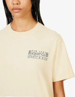 New York Raquet Club Graphic-print Cotton-jersey T-shirt -Ted Baker Store R04205018 ALMOND ALT04