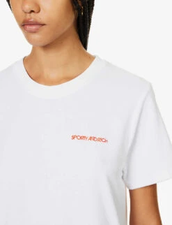 Logo-embroidered Cropped Cotton-terry T-shirt -Ted Baker Store R04205034 WHITE ALT04