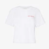 Logo-embroidered Cropped Cotton-terry T-shirt