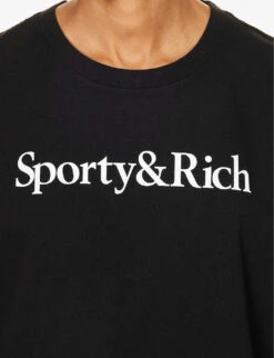 Brand-print Sleeveless Regular-fit Cotton T-shirt -Ted Baker Store R04205097 BLACKWHITE ALT04