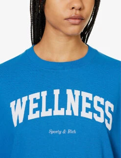 Wellness Ivy Logo-print Regular-fit Cotton-jersey T-shirt -Ted Baker Store R04205118 ROYALBLUEWHITE ALT04