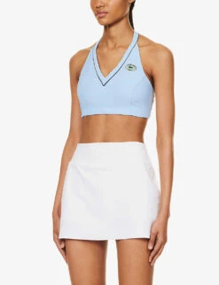 Lacoste X Sporty & Rich Halterneck Stretch-woven Top -Ted Baker Store R04205196 PANORAMAMARINE ALT02