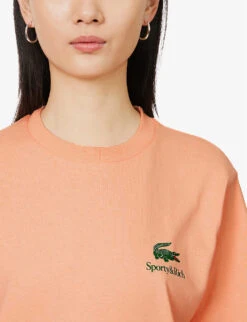 Lacoste X Sporty & Rich Play Brand-print Cotton-jersey T-shirt -Ted Baker Store R04205199 RECIFAL ALT04