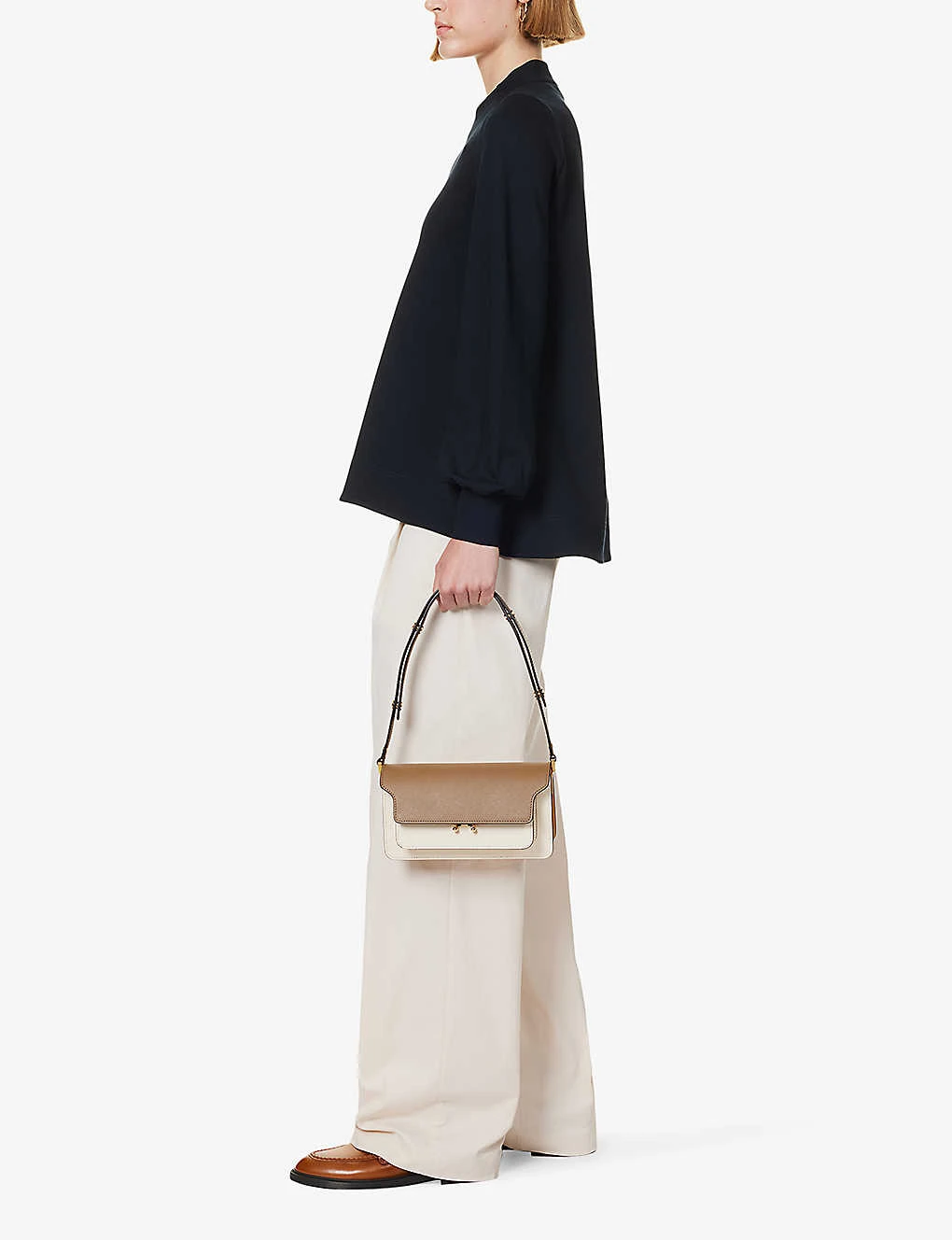 ME AND EM Balloon-sleeve Relaxed-fit Stretch-woven Blend Blouse 4 ME AND EM Balloon-sleeve Relaxed-fit Stretch-woven Blend Blouse - Image 2