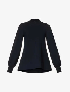 ME AND EM Balloon-sleeve Relaxed-fit Stretch-woven Blend Blouse