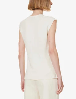 ME AND EM V-neck Relaxed-fit Wool-blend Vest -Ted Baker Store R04205688 CREAM ALT03