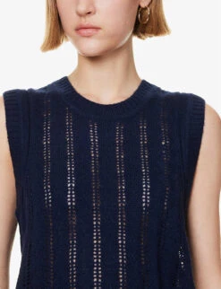 ME AND EM Turtle-neck Wool, Cashmere And Silk-blend Vest -Ted Baker Store R04205692 NAVY ALT04