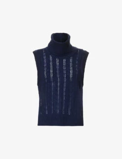 ME AND EM Turtle-neck Wool, Cashmere And Silk-blend Vest