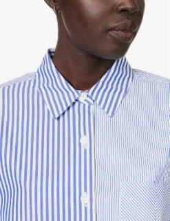 Rag & Bone Maxine Patch-pocket Regular-fit Cotton Shirt 13 Rag & Bone Maxine Patch-pocket Regular-fit Cotton Shirt -Ted Baker Store R04205748 BLUMULTI ALT05