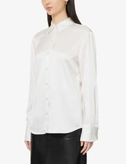 Rag & Bone Antonia Satin-texture Woven Shirt -Ted Baker Store R04205750 WHITE ALT02