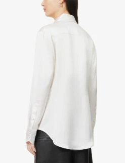 Rag & Bone Antonia Satin-texture Woven Shirt -Ted Baker Store R04205750 WHITE ALT03