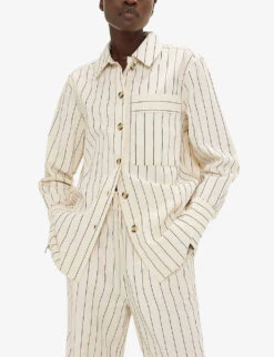 Whistles Kwammie Striped Stretch-cotton Overshirt 9 Whistles Kwammie Striped Stretch-cotton Overshirt -Ted Baker Store R04213105 MULTICOLOURED ALT02