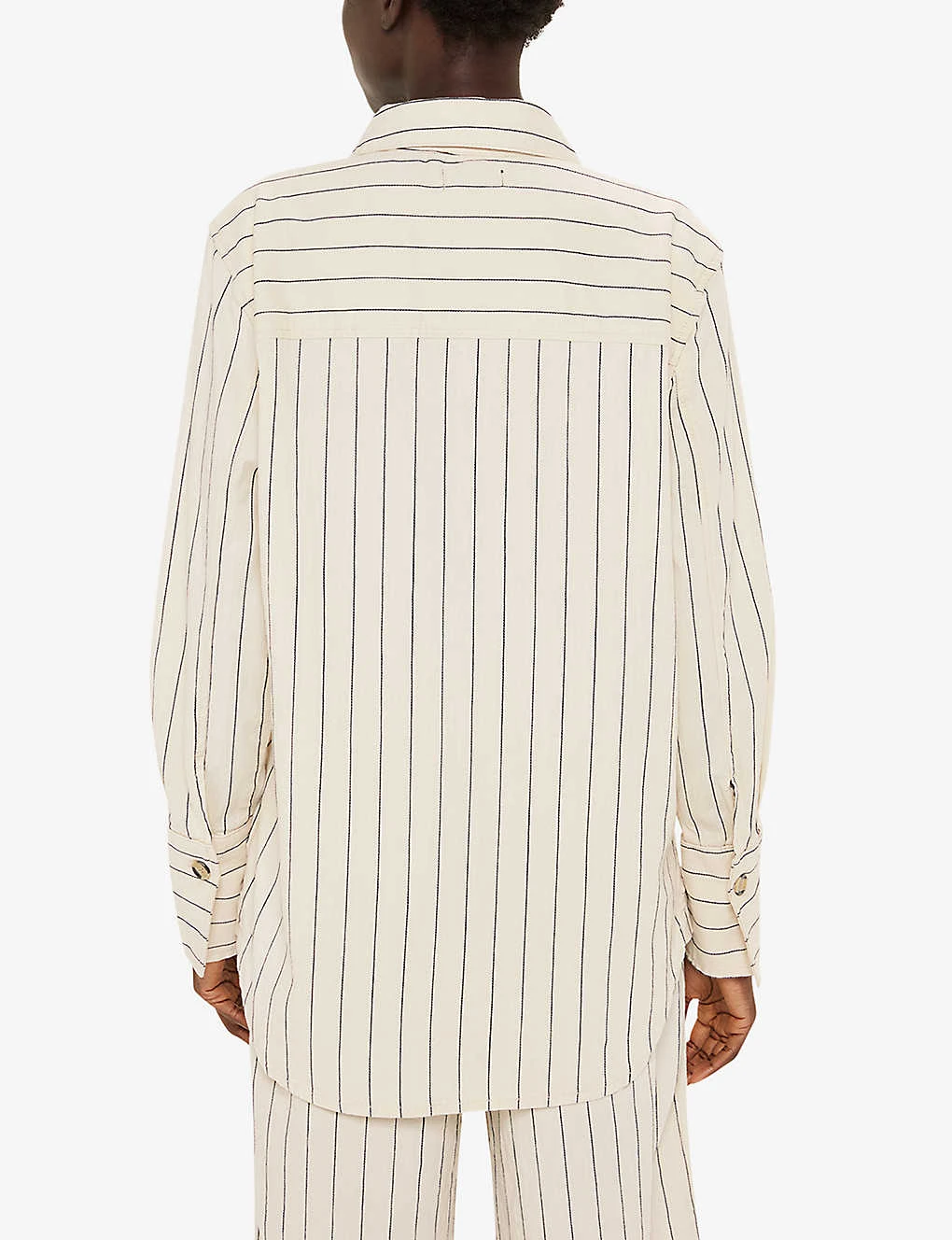 Whistles Kwammie Striped Stretch-cotton Overshirt 6 Whistles Kwammie Striped Stretch-cotton Overshirt - Image 4